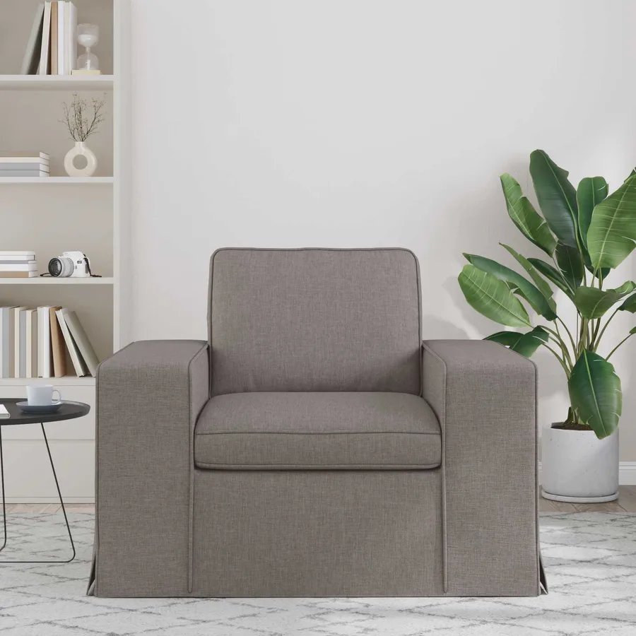 Canapé Taupe 103 x 80 x 82 cm tissu - 3