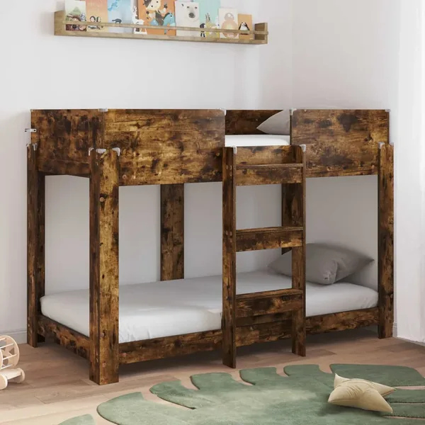 Lit Superposé pour Enfants Chêne fumé 80 x 160 cm