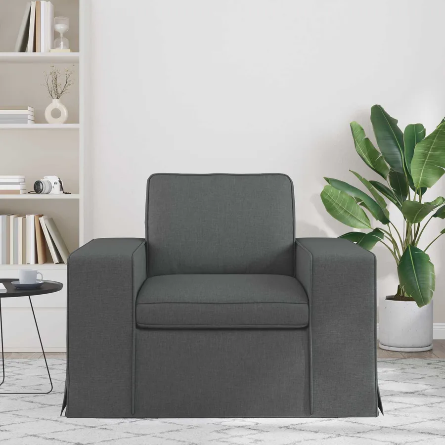 Canapé Gris foncé 103 x 80 x 82 cm tissu - 3