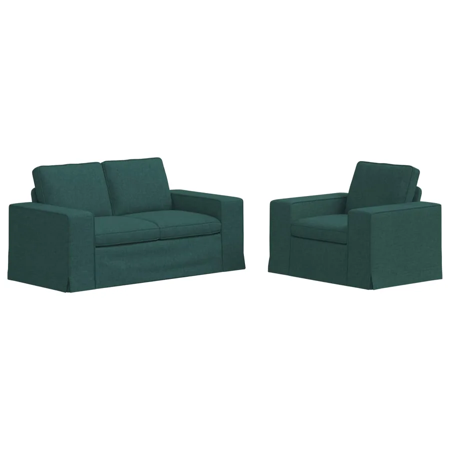 Ensemble de Canapés 2 pcs Vert foncé 162 x 80 x 82 cm tissu - 2