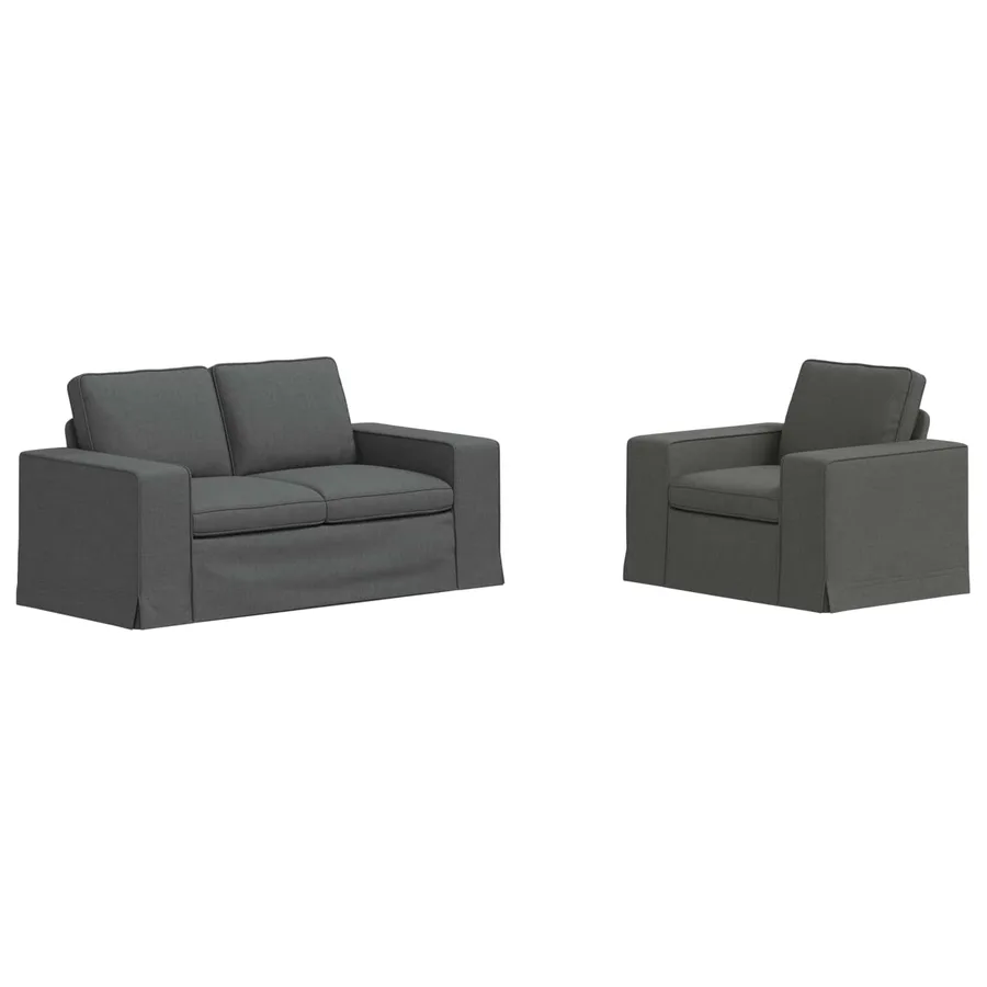 Ensemble de Canapés 2 pcs Gris foncé 162 x 80 x 82 cm tissu - 2
