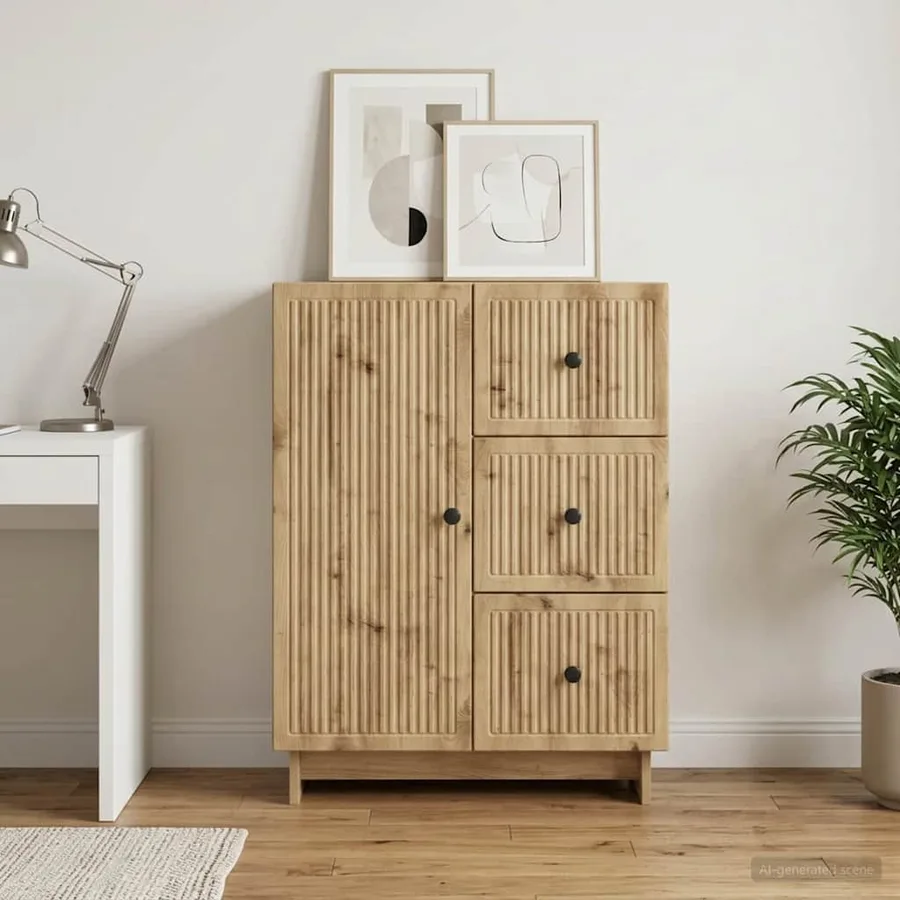 Buffet Chêne artisanal 66 x 34,5 x 90 cm Bois d'ingénierie - 4