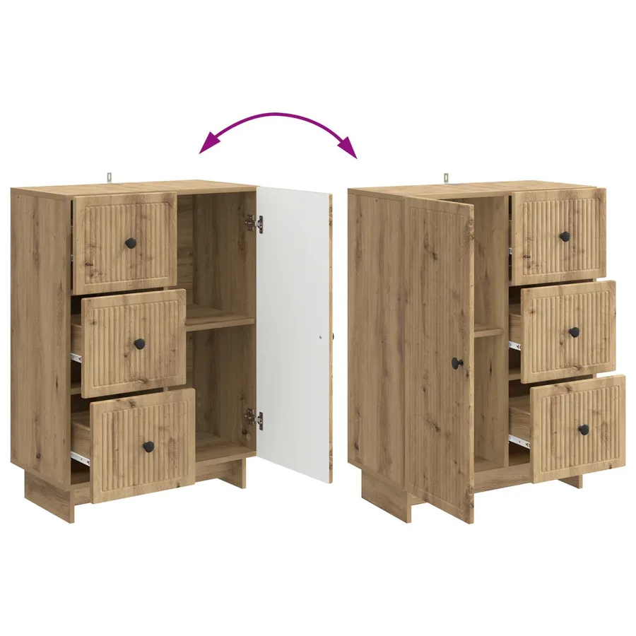 Buffet Chêne artisanal 66 x 34,5 x 90 cm Bois d'ingénierie - 8