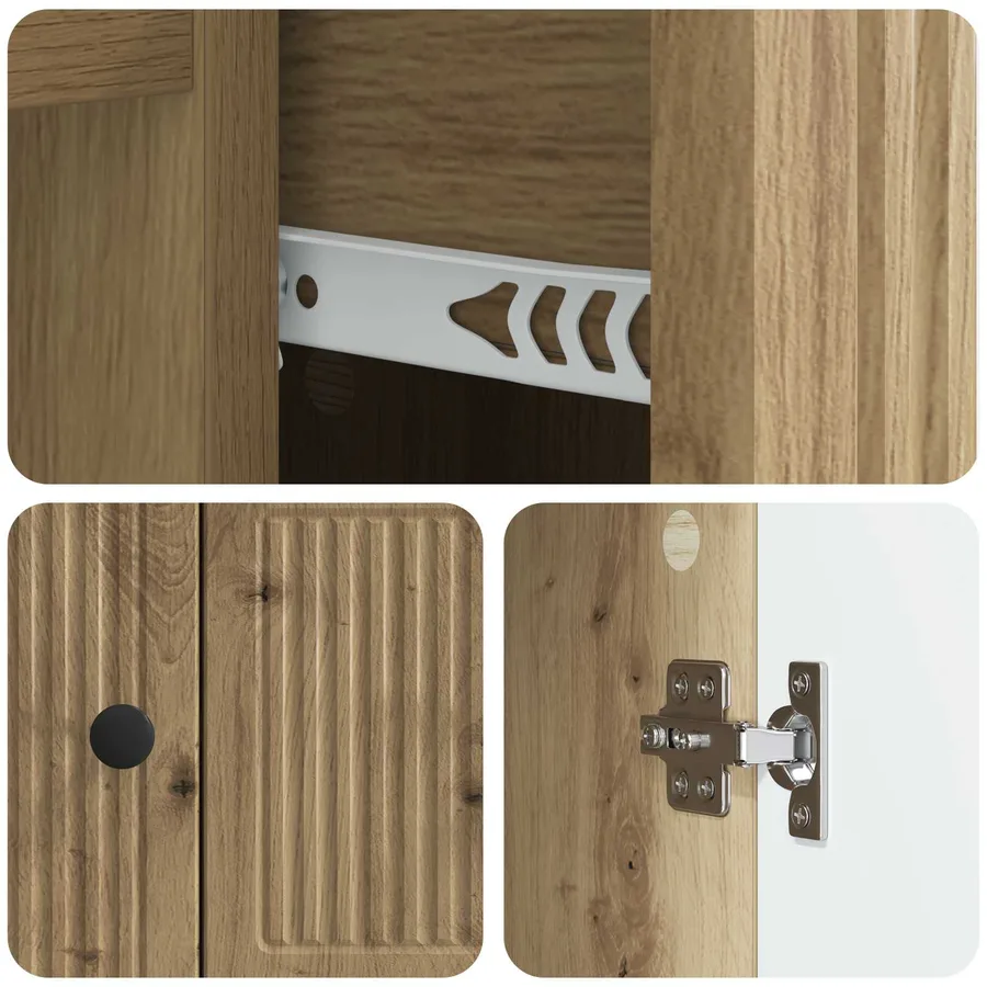 Buffet Chêne artisanal 66 x 34,5 x 90 cm Bois d'ingénierie - 9