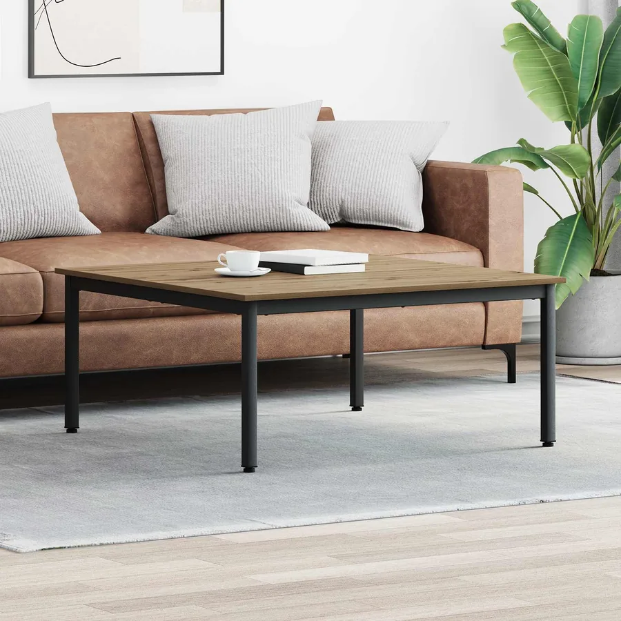 Table basse Chêne artisan 100 x 100 x 45 cm Bois d'ingénierie