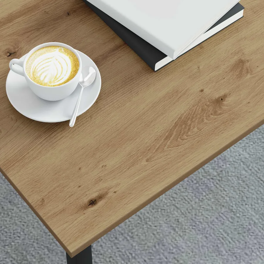 Table basse Chêne artisan 100 x 100 x 45 cm Bois d'ingénierie - 4