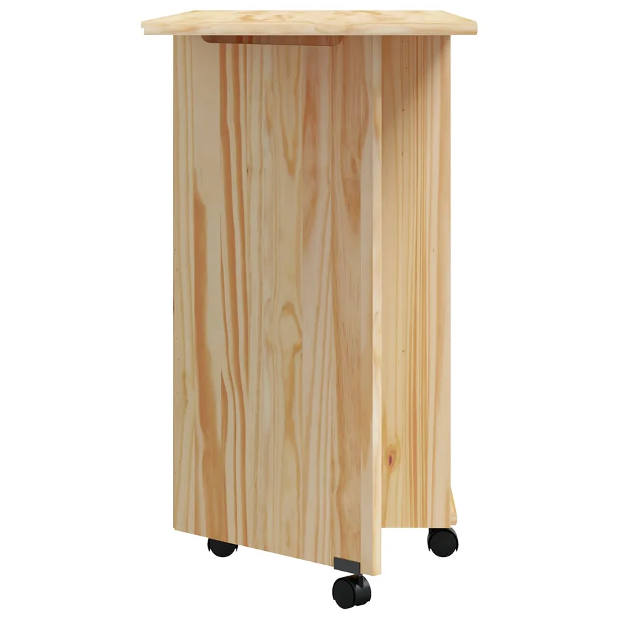 Cabinet roulant avec bureau avec roue MOSS Vernis transparent - 6