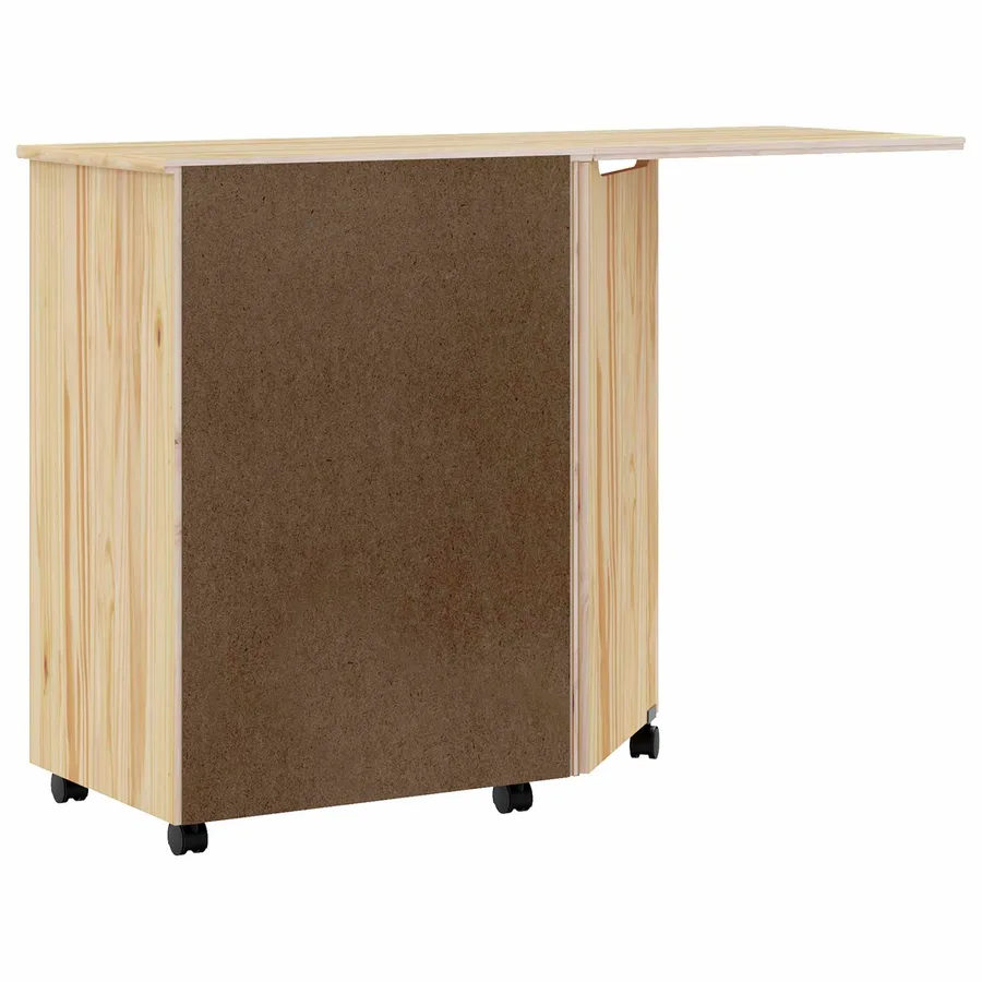 Cabinet roulant avec bureau avec roue MOSS Vernis transparent - 7