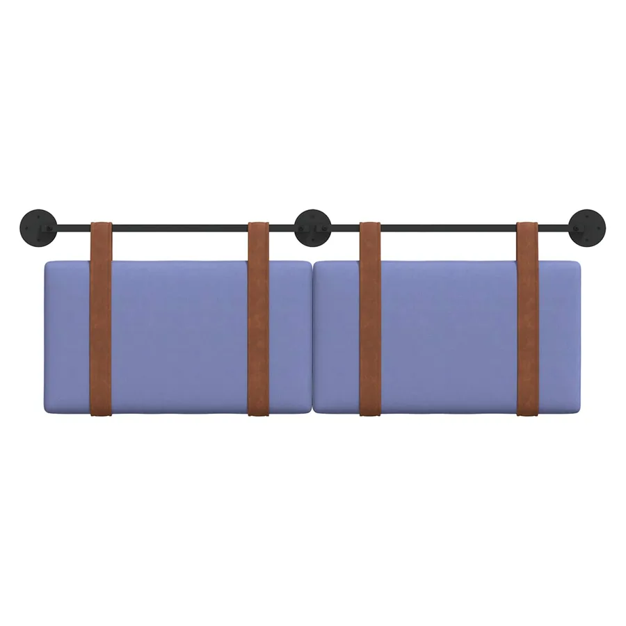 Tête de lit suspendue Bleu denim PU antique - 5