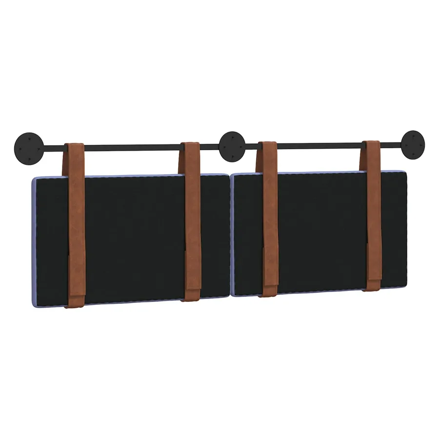 Tête de lit suspendue Bleu denim PU antique - 7