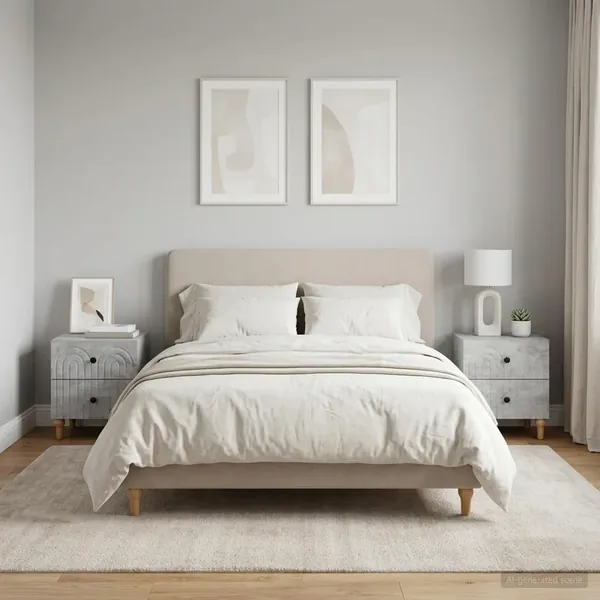 Cabinet de chevet 2 pcs Gris béton 43 x 34,5 x 48 cm