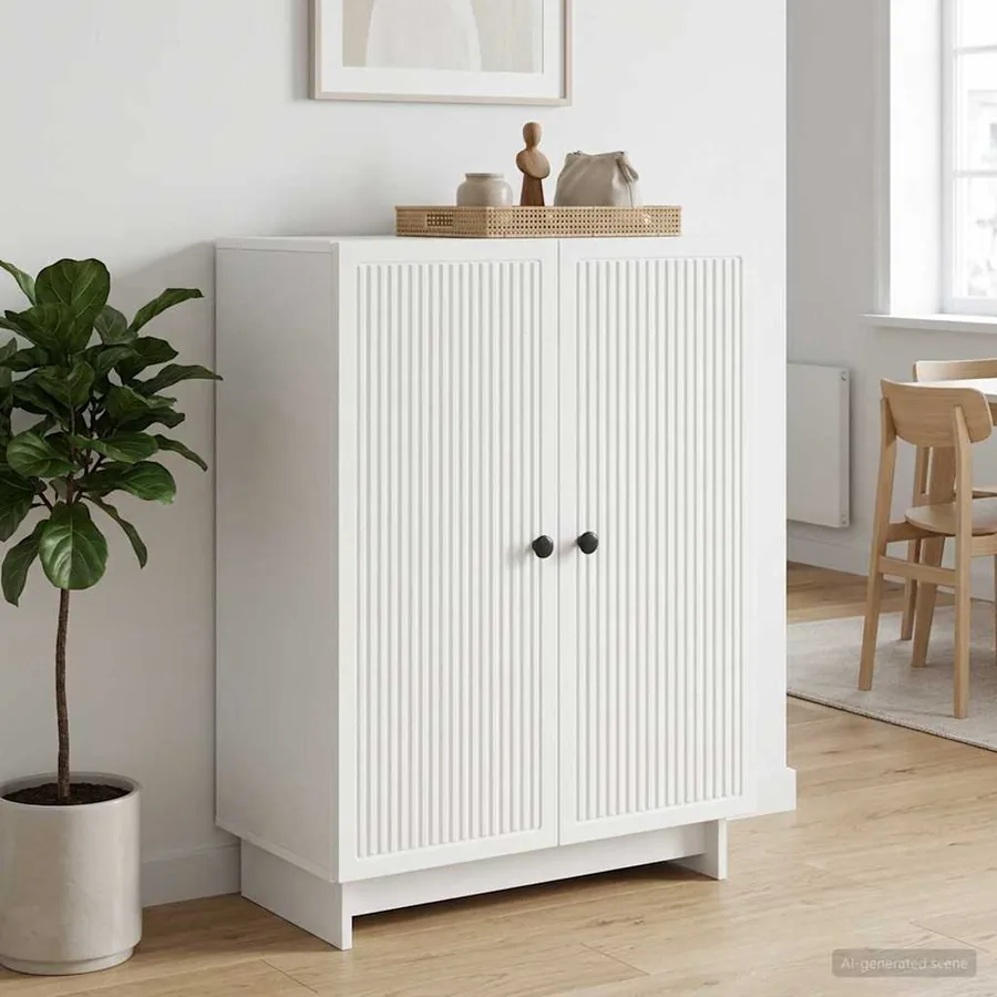 Buffet Blanc 66 x 34,5 x 90 cm Bois d'ingénierie