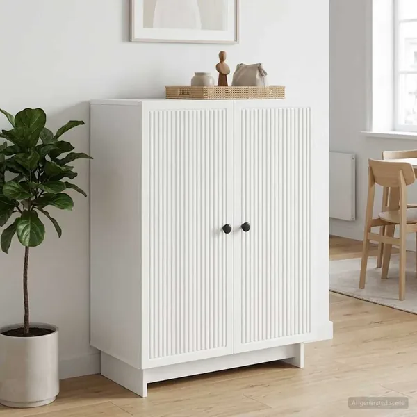 Buffet Blanc 66 x 34,5 x 90 cm Bois d'ingénierie