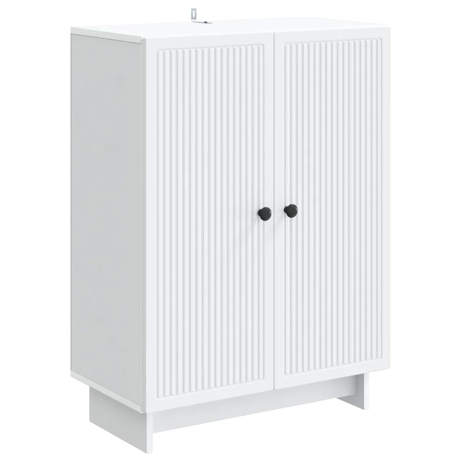 Buffet Blanc 66 x 34,5 x 90 cm Bois d'ingénierie - 2