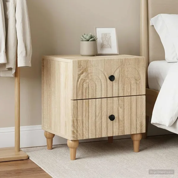 Cabinet de chevet 2 pcs Chêne Sonoma 43 x 34,5 x 48 cm