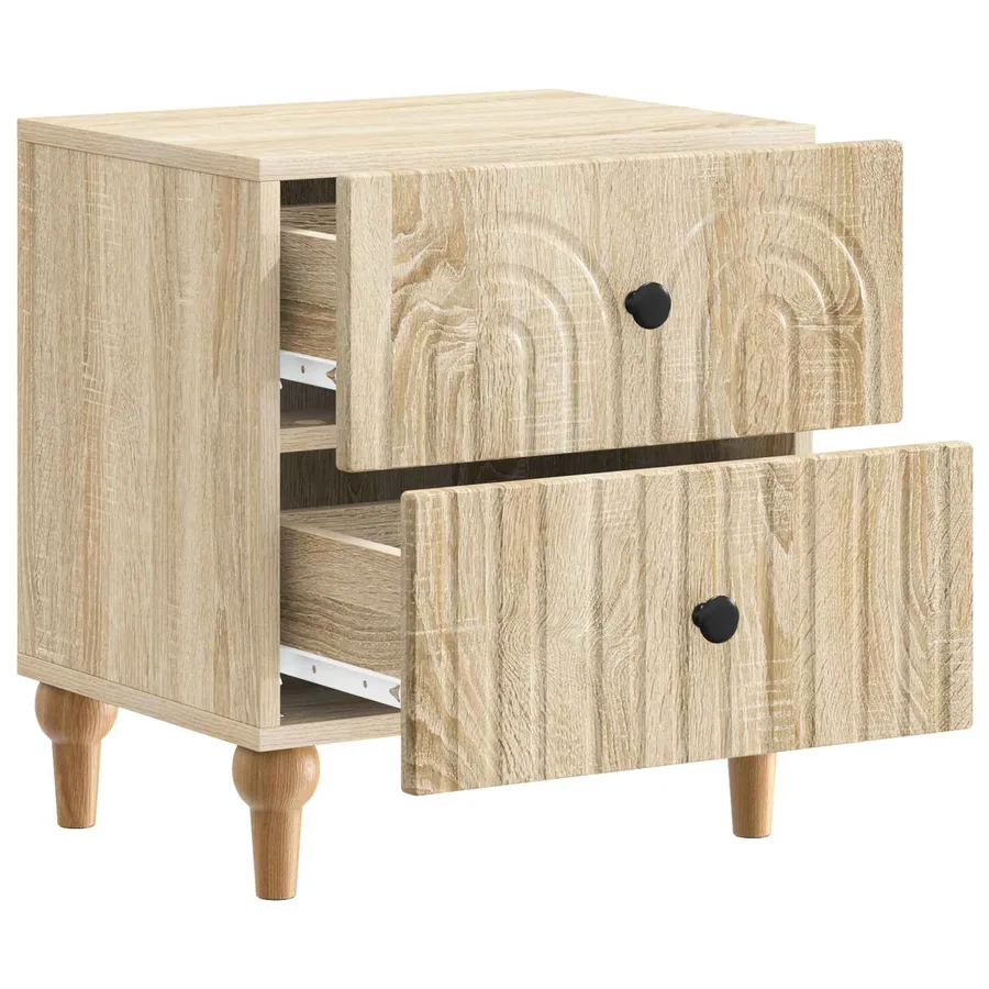Cabinet de chevet 2 pcs Chêne Sonoma 43 x 34,5 x 48 cm - 6