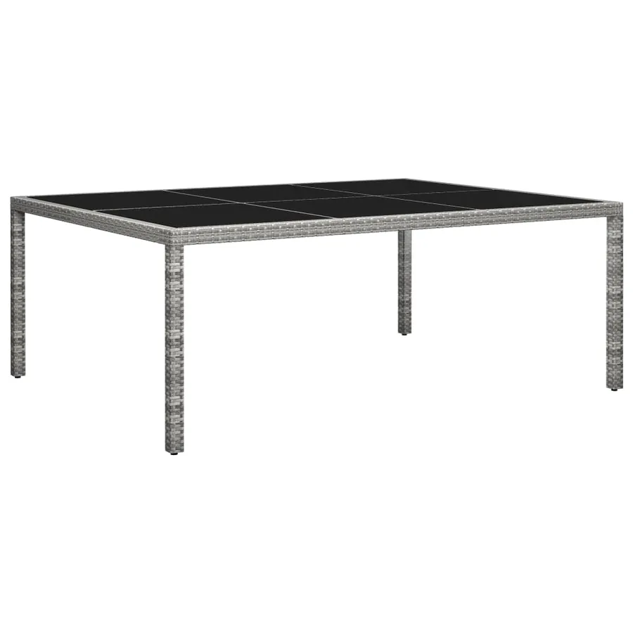 Table à manger d'extérieur Gris 200x150x74 cm Résine tressée