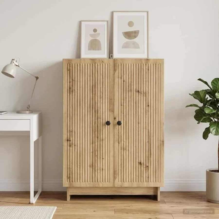 Buffet Chêne artisanal 66 x 34,5 x 90 cm Bois d'ingénierie - 4