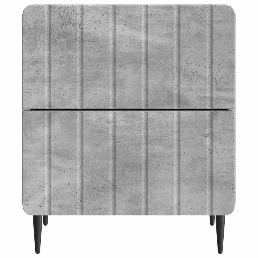 Cabinet de chevet avec tiroir Gris béton 43 x 34,5 x 49,5 cm - 5