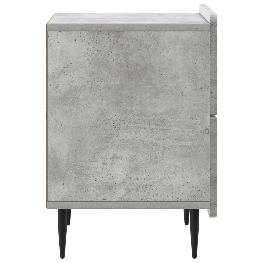 Cabinet de chevet avec tiroir Gris béton 43 x 34,5 x 49,5 cm - 6