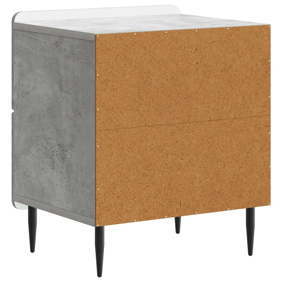 Cabinet de chevet avec tiroir Gris béton 43 x 34,5 x 49,5 cm - 7