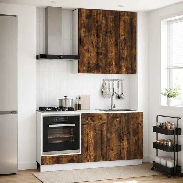 Unité de cuisine KALMAR 5 pcs Chêne fumé Bois d'ingénierie