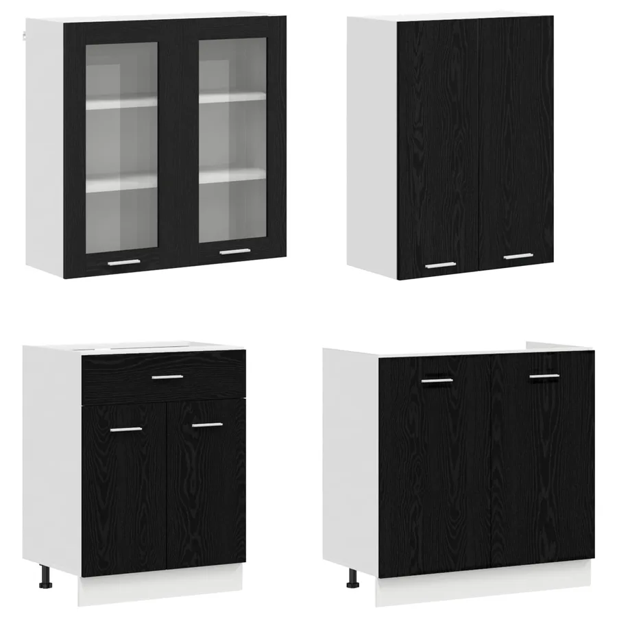 Unité de cuisine LYON 8 pcs Chêne noir Bois d'ingénierie - 3