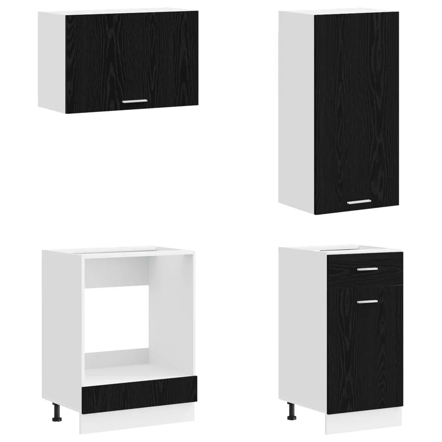Unité de cuisine LYON 8 pcs Chêne noir Bois d'ingénierie - 4