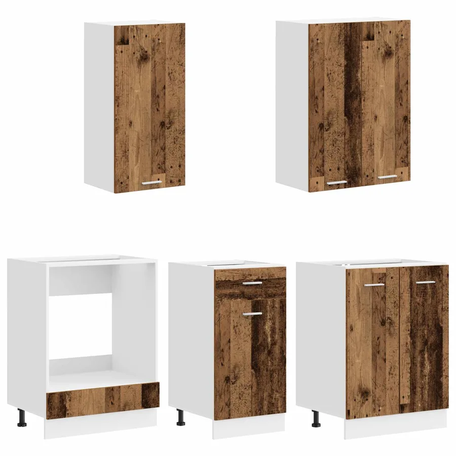 Unité de cuisine LYON 5 pcs Bois ancien Bois d'ingénierie - 3
