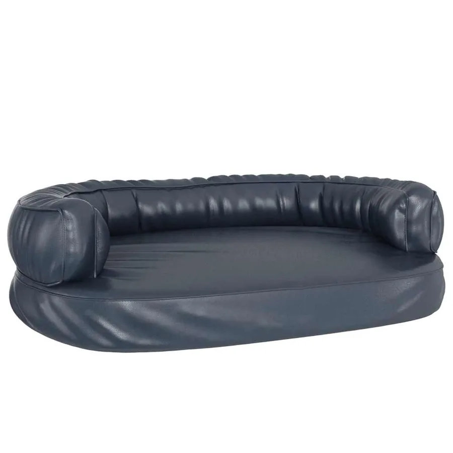 Lit pour chien ergonomique Mousse Bleu foncé 88x65cm Similicuir - 2