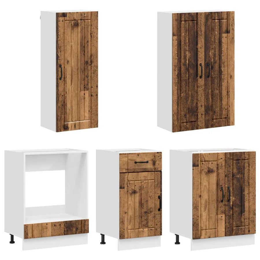 Unité de cuisine LUCCA 5 pcs Bois ancien Bois d'ingénierie - 3