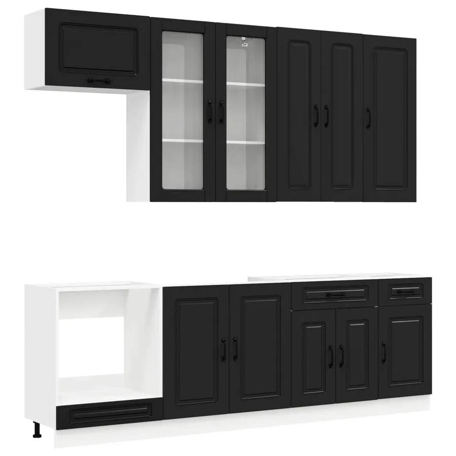 Unité de cuisine KALMAR 8 pcs Noir Bois d'ingénierie - 2