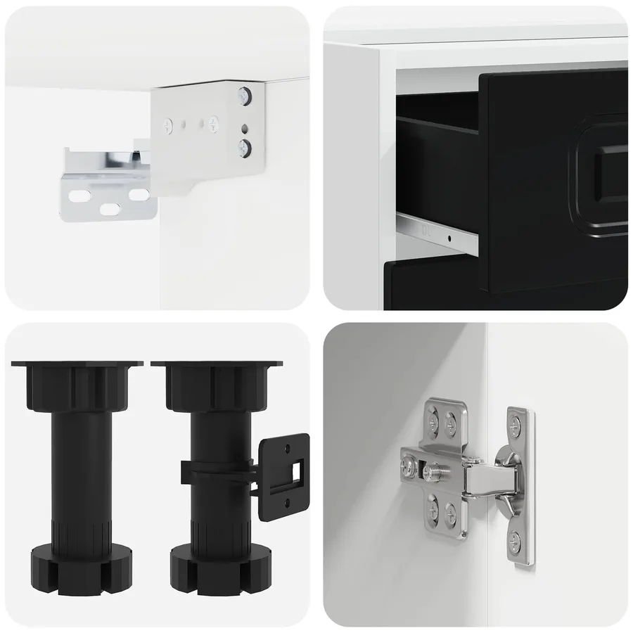 Unité de cuisine KALMAR 8 pcs Noir Bois d'ingénierie - 5