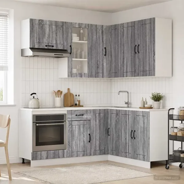 Unité de cuisine LUCCA 8 pcs Sonoma gris Bois d'ingénierie