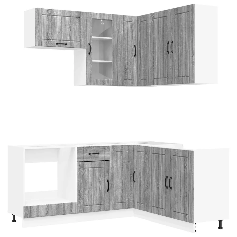Unité de cuisine LUCCA 8 pcs Sonoma gris Bois d'ingénierie - 2