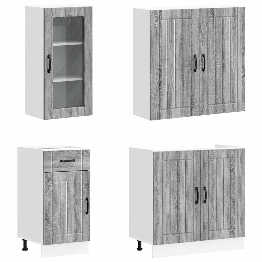Unité de cuisine LUCCA 8 pcs Sonoma gris Bois d'ingénierie - 3