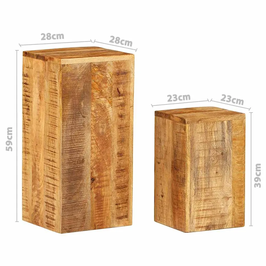 Supports pour plantes 2 pcs bois solide de manguier - 10
