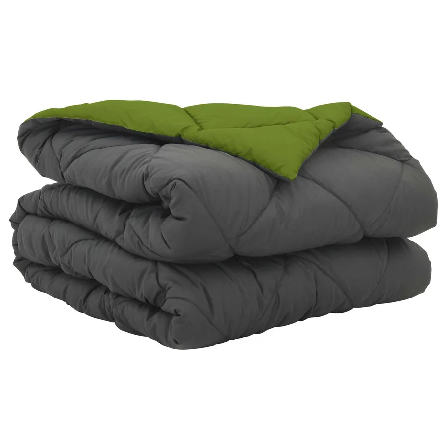 Duvet d'été simple Vert et Anthracite 200 x 155 cm Microfibre - 2