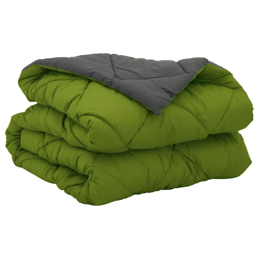 Duvet d'été simple Vert et Anthracite 200 x 155 cm Microfibre - 5