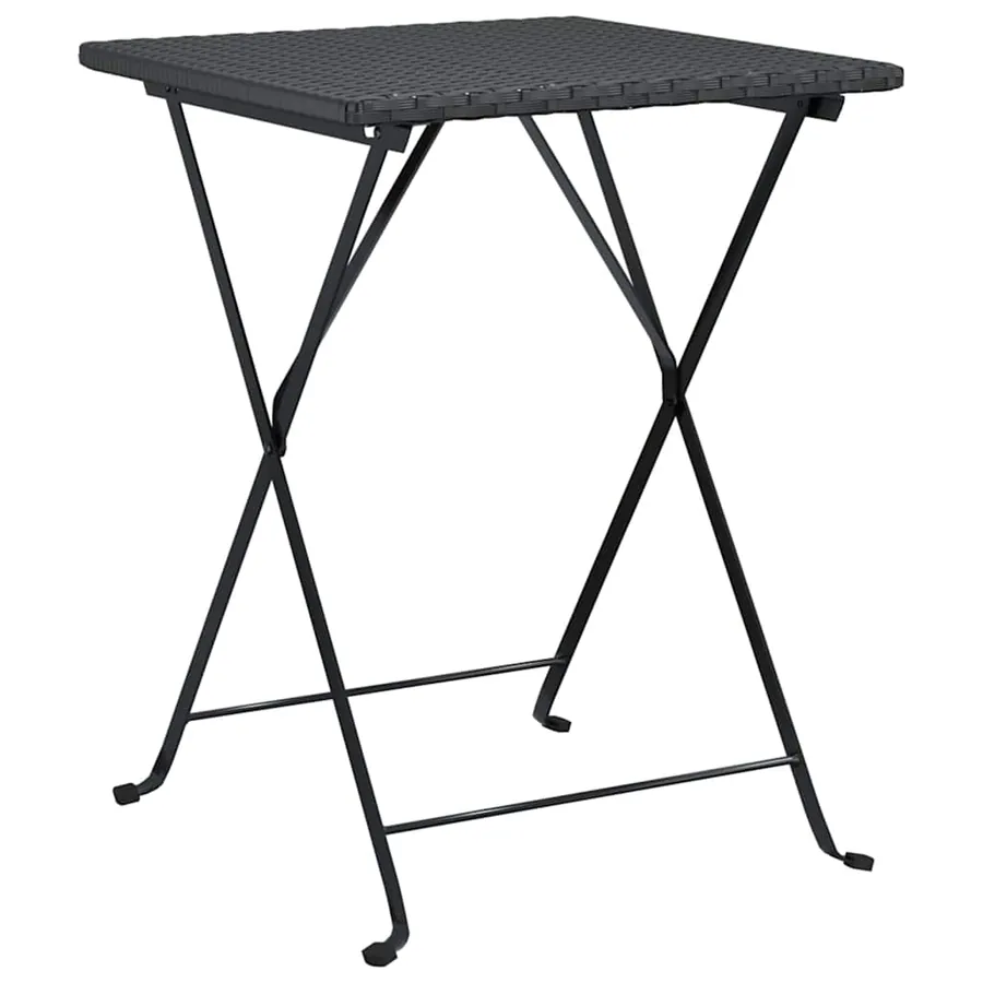 Ensemble de bistro pliable 3 pcs Noir Résine tressée - 5
