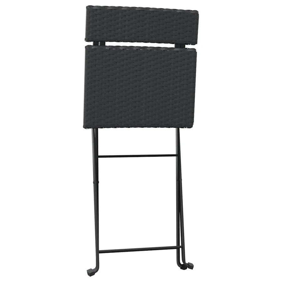 Ensemble de bistro pliable 3 pcs Noir Résine tressée - 6
