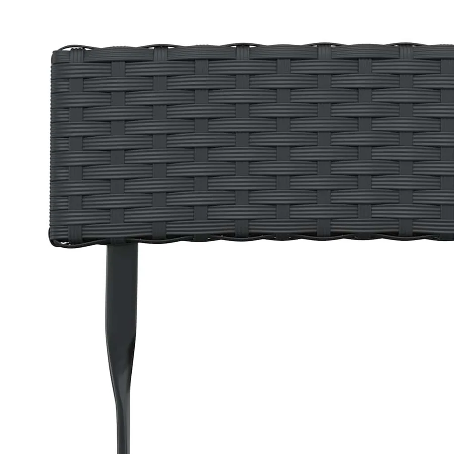 Ensemble de bistro pliable 3 pcs Noir Résine tressée - 8