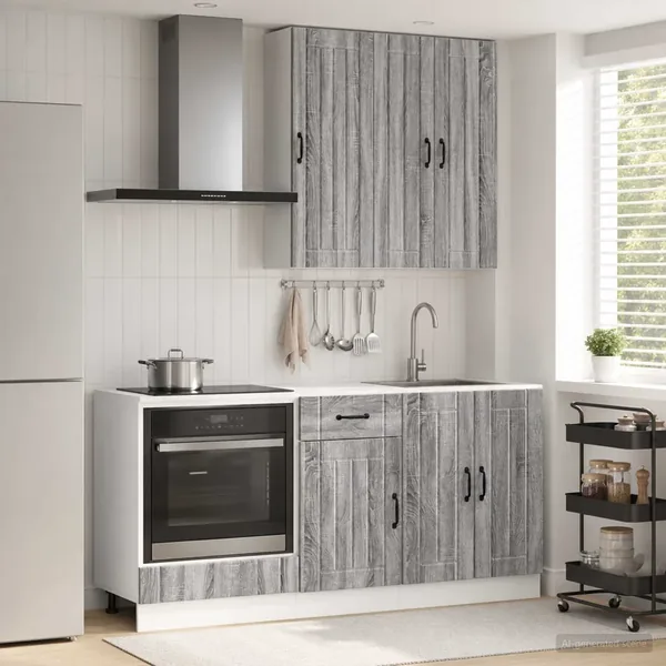 Unité de cuisine LUCCA 5 pcs Sonoma gris Bois d'ingénierie