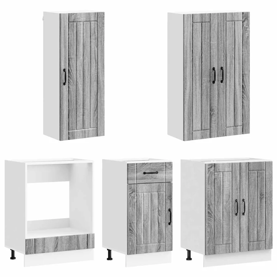 Unité de cuisine LUCCA 5 pcs Sonoma gris Bois d'ingénierie - 3