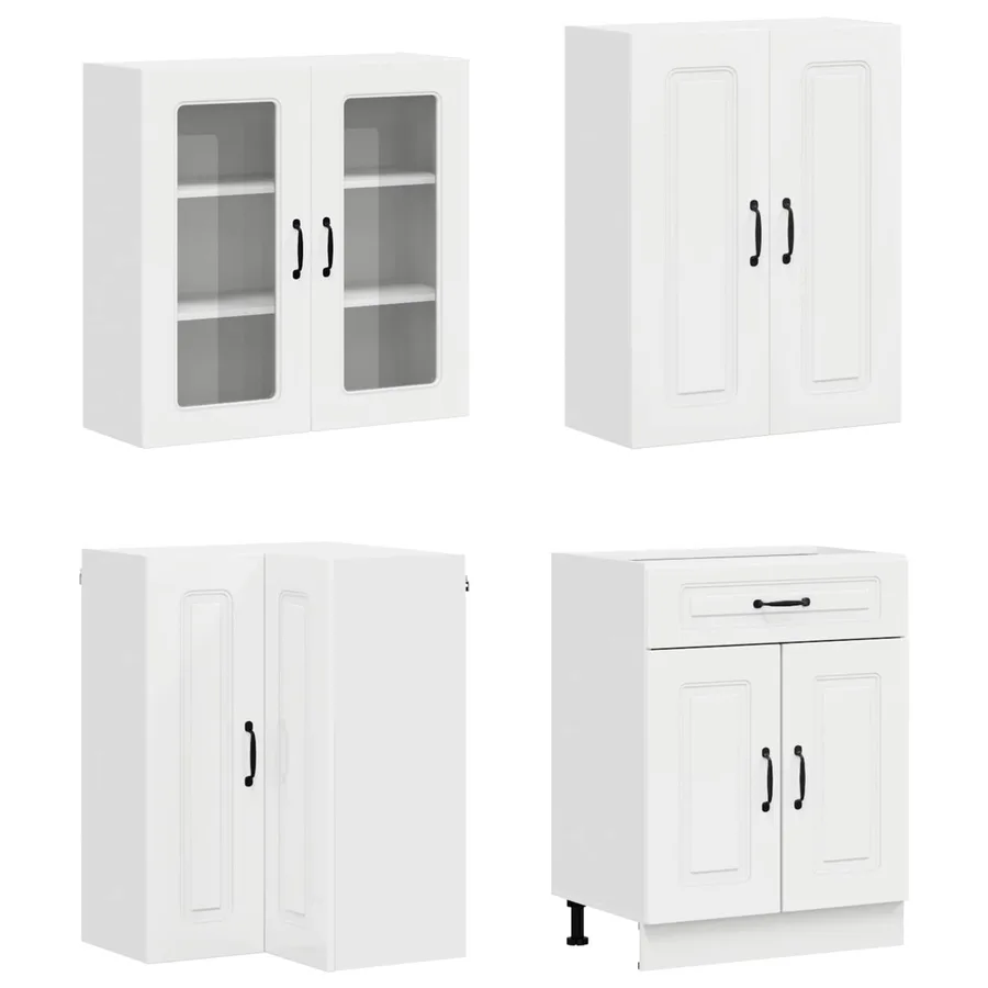 Unité de cuisine KALMAR 8 pcs Blanc brillant Bois d'ingénierie - 3