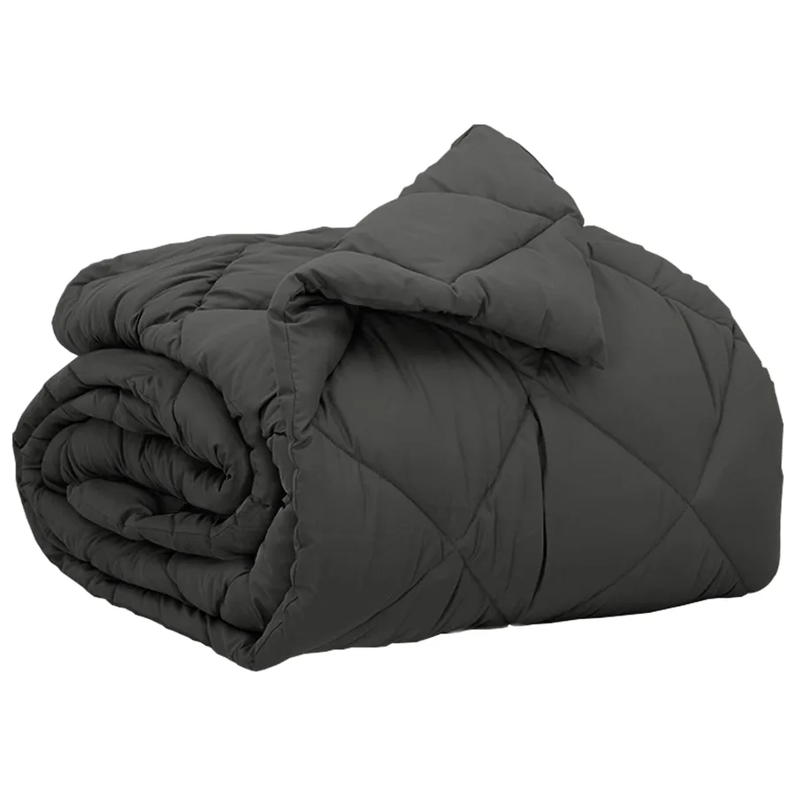 Duvet complet toute l'année Anthracite 135 x 200 cm Microfibre - 2