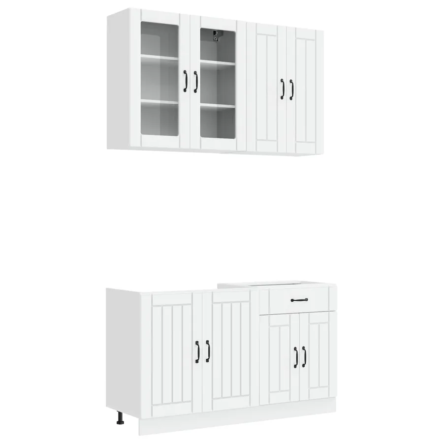 Unité de cuisine LUCCA 4 pcs Blanc Bois d'ingénierie - 2