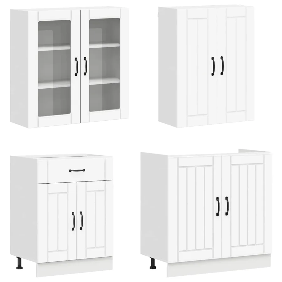 Unité de cuisine LUCCA 4 pcs Blanc Bois d'ingénierie - 3