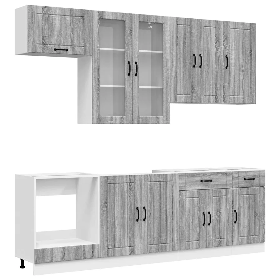 Unité de cuisine LUCCA 8 pcs Sonoma gris Bois d'ingénierie - 2