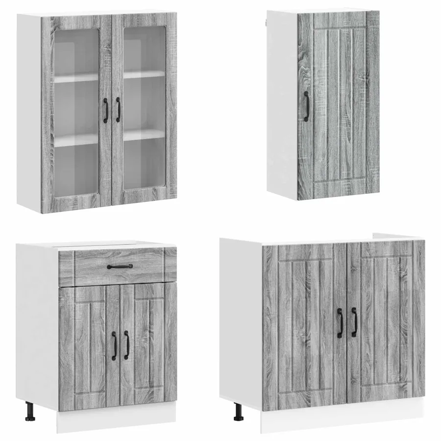 Unité de cuisine LUCCA 8 pcs Sonoma gris Bois d'ingénierie - 3